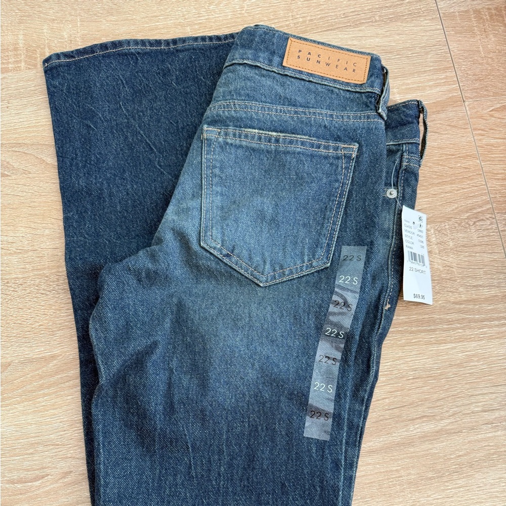 Pacsun Womens Jade Low Rise Bootcut Jeans Stretch Tinted Dark Blue